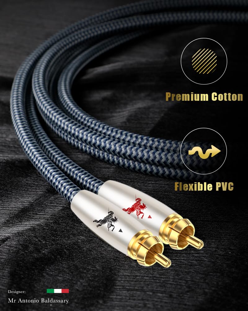 Impeto Subwoofer Cable Digital Kabel Koaxial Cinch Audio Kabel RCA High end Koaxialkabel 1M - Vergoldete Stecker- für CD, Verstärker, Stereoanlage, HiFi-Anlage-1 meter