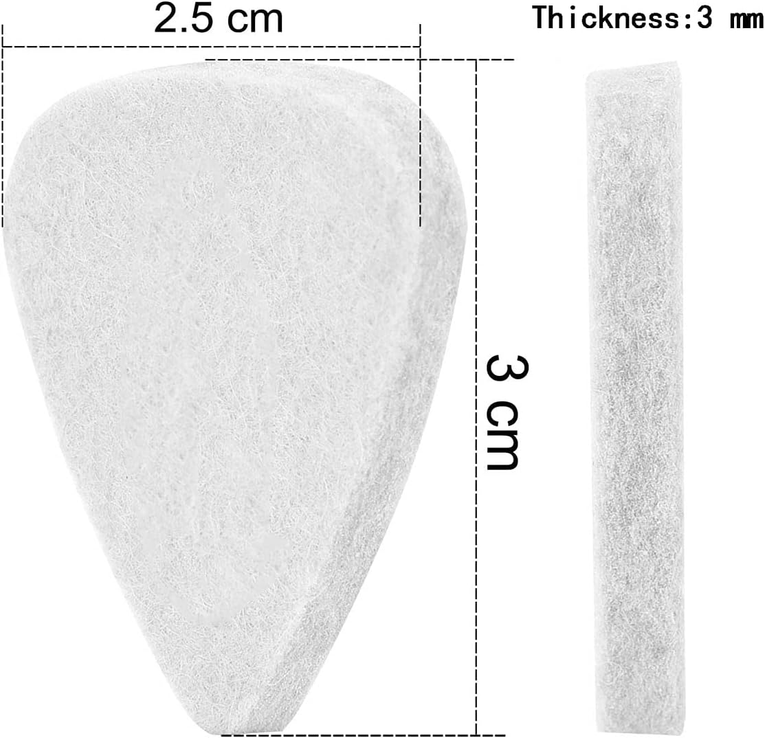 Jiayouy 12 Pieces 3mm Thickness Felt Picks Plectrums for Bass Guitar Ukulele Multi-color : Musical Instruments