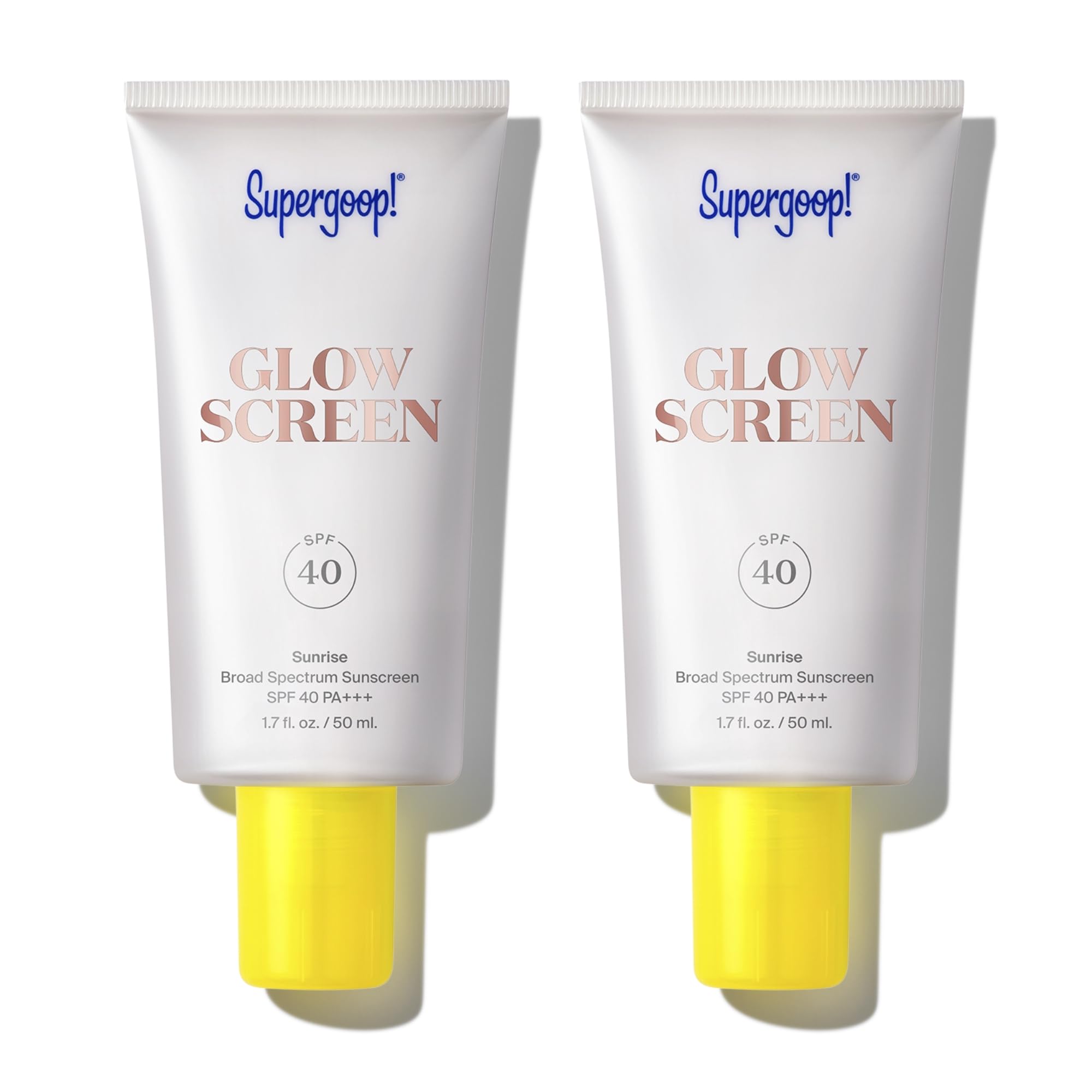 Supergoop! Glowscreen SPF 40, Sunrise (Champagne Glow) - 1.7 fl oz, Pack of 2 - Glowy Primer + Broad Spectrum Tinted Sunscreen - Helps Filter Blue Light - Hydration - Hyaluronic Acid & Vitamin B5