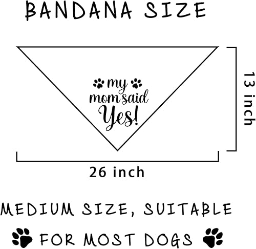 Miniatura 2 de My Mom Said Yes Dog Bandana Wedding Dog Bandana Dog Engagement Bandana Pet Dog Engagement Wedding Announcement Photo Props Accessories for Pet Dog