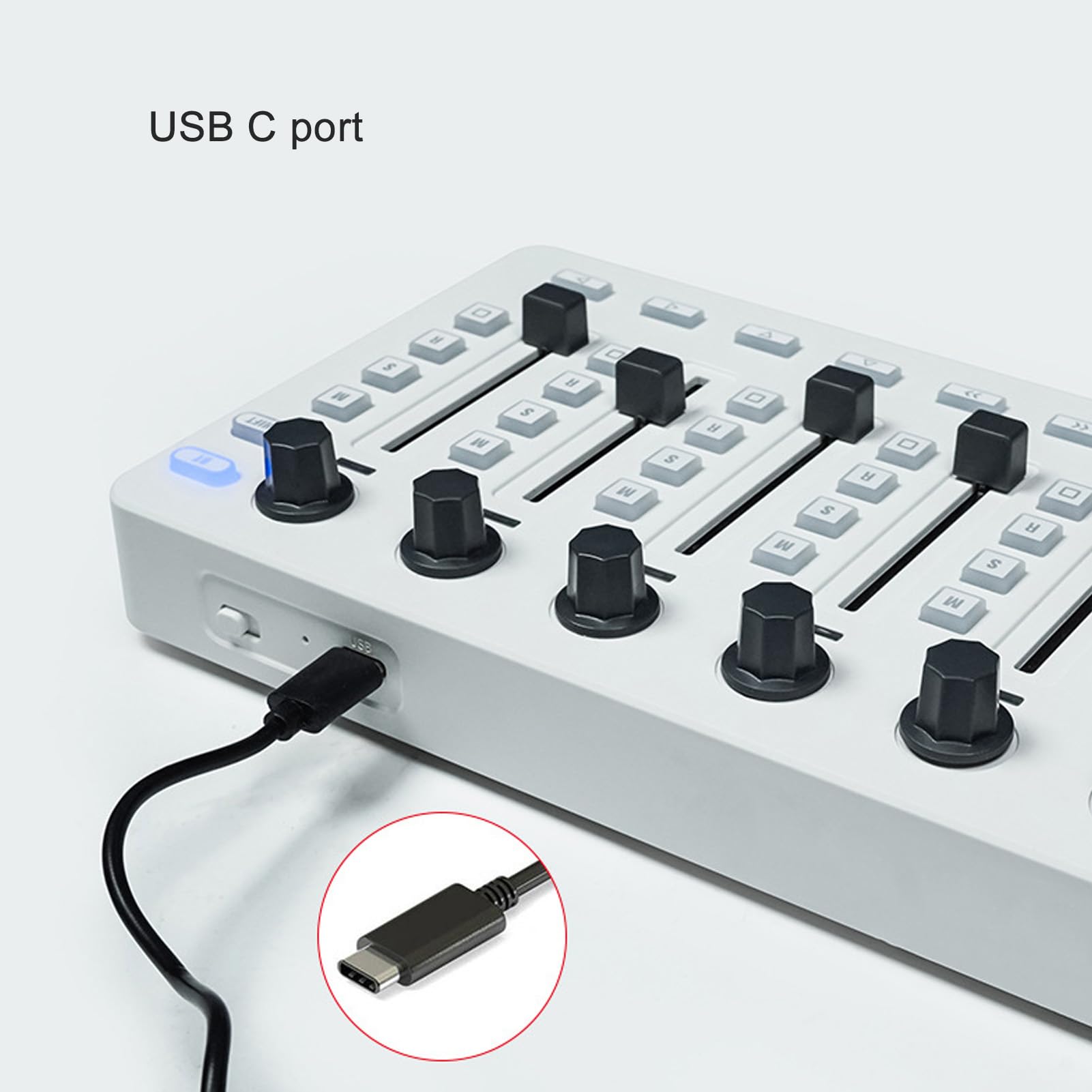 Mezclador Controlador MIDI USB con Batería Recargable, 16 Horas de Funcionamiento, Codificadores Giratorios de 360°, Conexión Inalámbrica para Windows, OS X, IOS, Android
