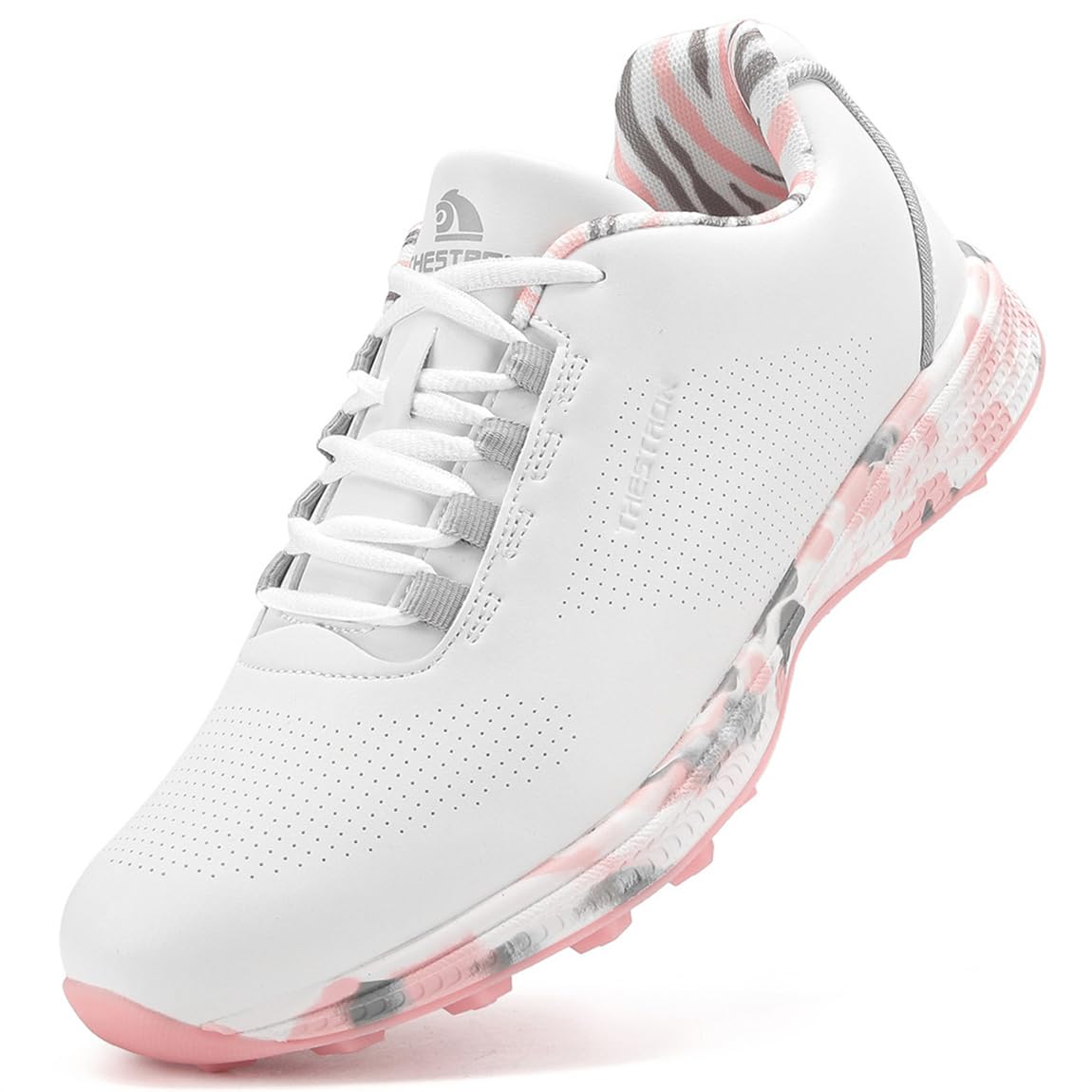 Damen Golfschuhe Spikeless Leder Leichte Golf Sport Turnschuhe Wasserdicht Stilvolle Golfschuhe
