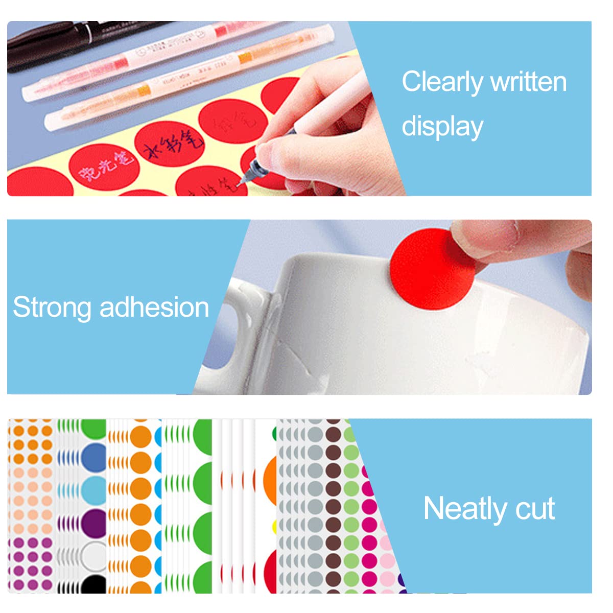 Aoflyda 4440 Pcs Colorful Round Dot Stickers, 30 Sheets Multi-Size Self Adhesive Coloured Sticky Dots, Easy Peel Color Coding Labels Decorative Circle Stickers Marking Labels for Home Office Use