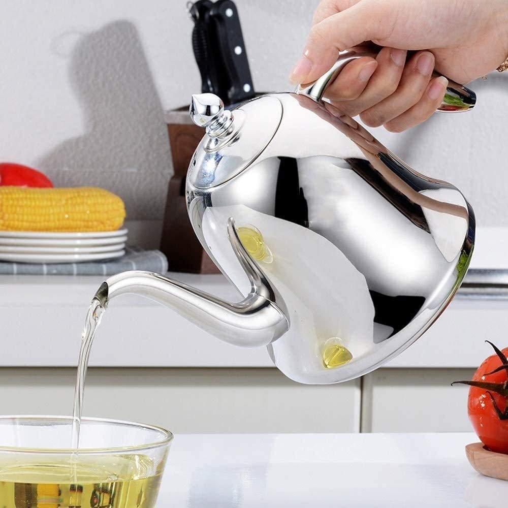 Bottiglia Olio Oliera Salvagoccia Grande capacità 120 0 Ml Bottiglia di Versato Aceto di Filo D'olio, Distributore di Olio D'oliva con Bottiglie A Gocciola
