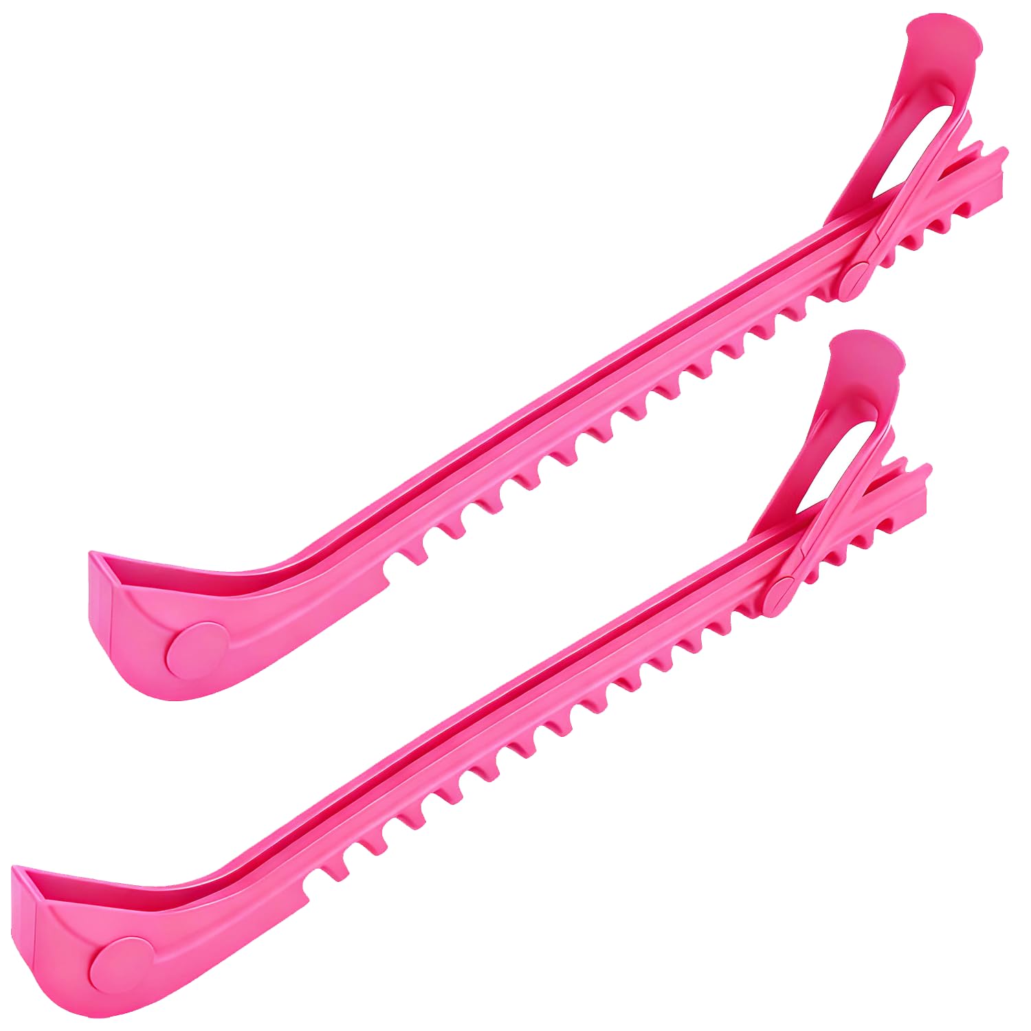 JIfengan Ice Skate Guards, Ice Skate Blade Covers Ice Skating Protector Ice Hockey Equipment with Adjustable Buckle, for Ice Skating, Figure Skates, Hockey (Rose Red)
