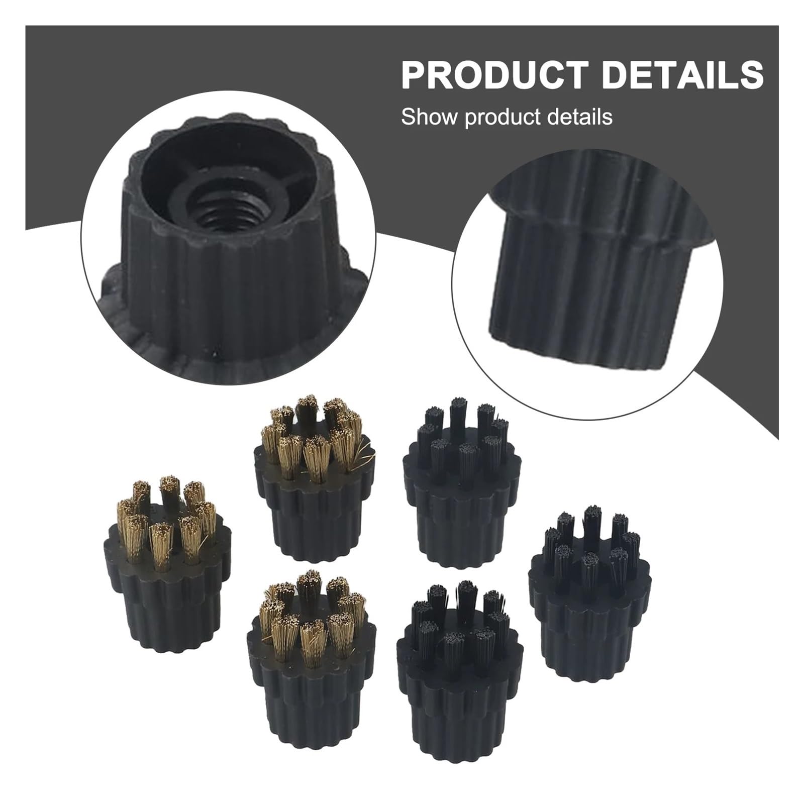 Kompatibel for Dampfreiniger, Dampfreiniger-Bürsten, 6 Stück