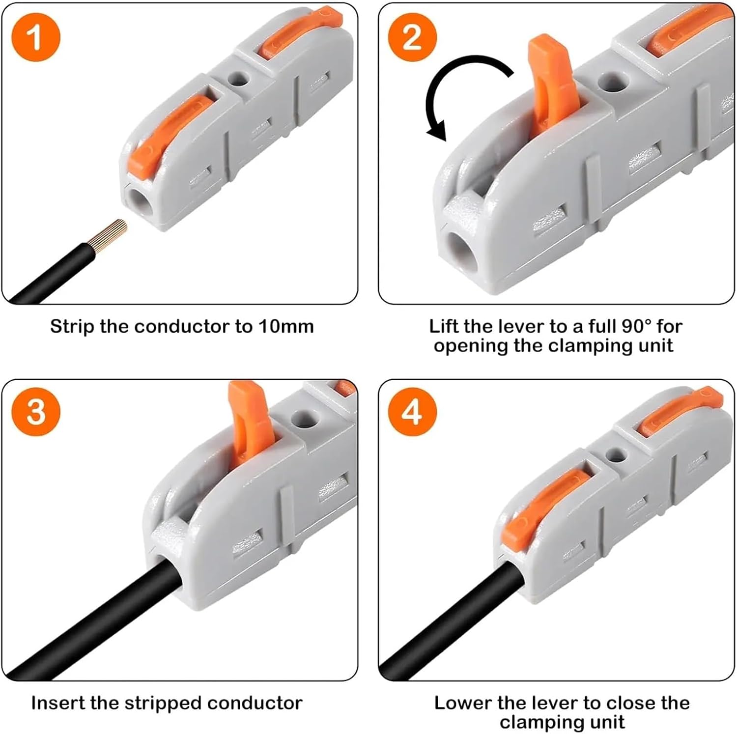 Lever Wire Connectors 60pcs Lever Wire Connectors, 1 To 1 Inline Assemblable Connector, Electrical Connectors Terminals