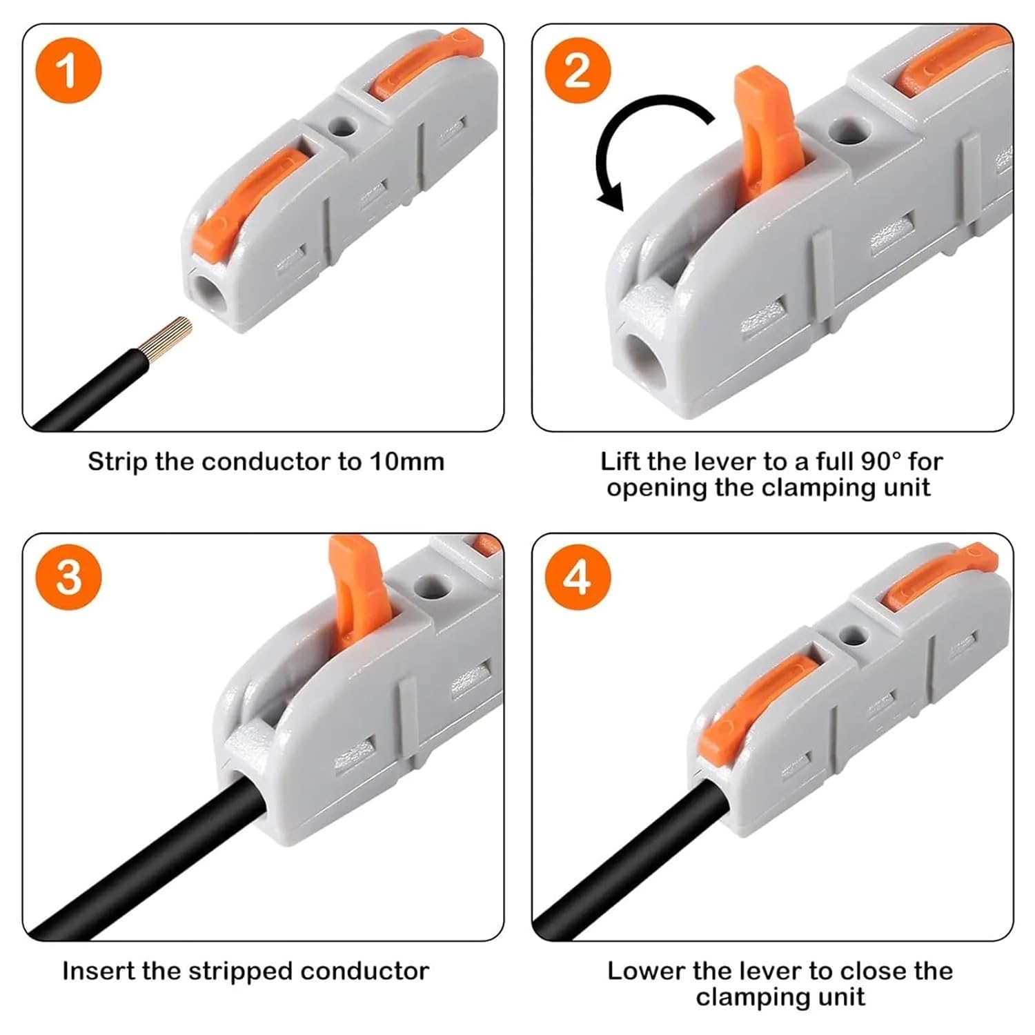 1 to 1 Inline Assemblable Wire Connector, Electrical Connectors Wire Terminals 20Pcs(20pcs)