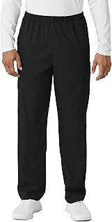 Wink Scrubs Unisex, Boundless, Straight-Leg Pants with Tuck-in Drawstring and 6 Pockets, Black, S Tall