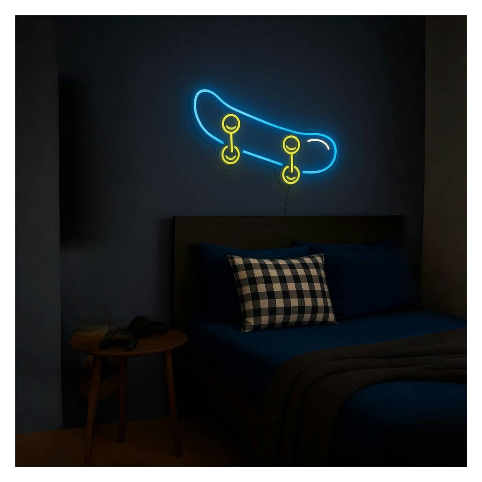 Shouxi A Sign Lamp Skateboard Neon Sign, Suitable For Skater Room Or Studio Decor With Dimmable 51Cm