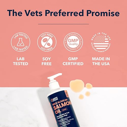 Miniatura 8 de Vets Preferred Aceite de salmón salvaje de Alaska para perros, piel y pelaje, aceite de pescado Omega 3 de primera calidad para un pelaje saludable