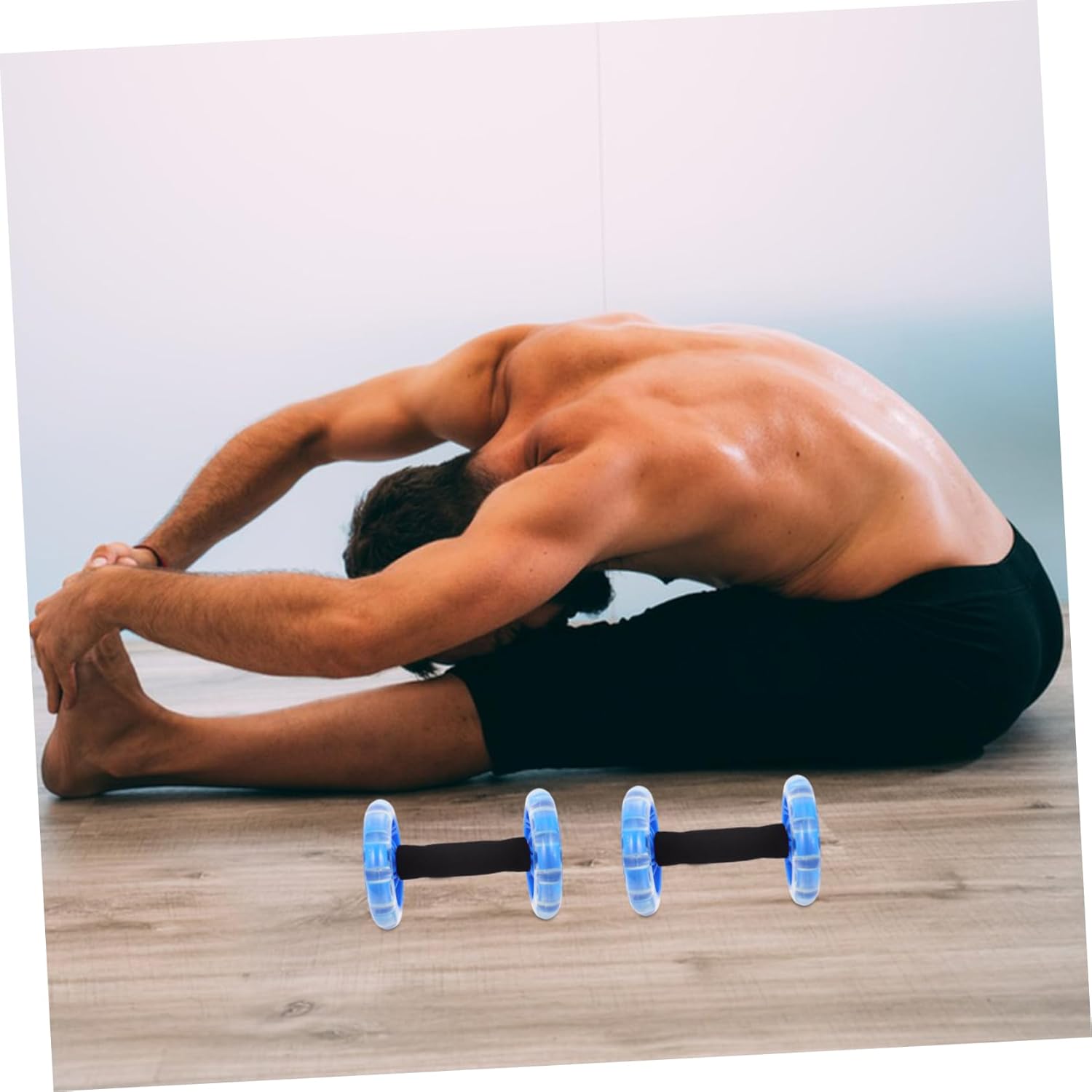 Dual Wheel Ab Roller for Core Strengthening Tummy Shaping Fitness Device Knee Pad for Men and Women Home Workouts