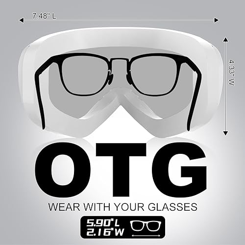 Miniatura 10 de OTG Ski Goggles, 100% UV Protection Anti Fog Ski Goggles Men, Snowboard Goggles Men, Women Adult, Youth