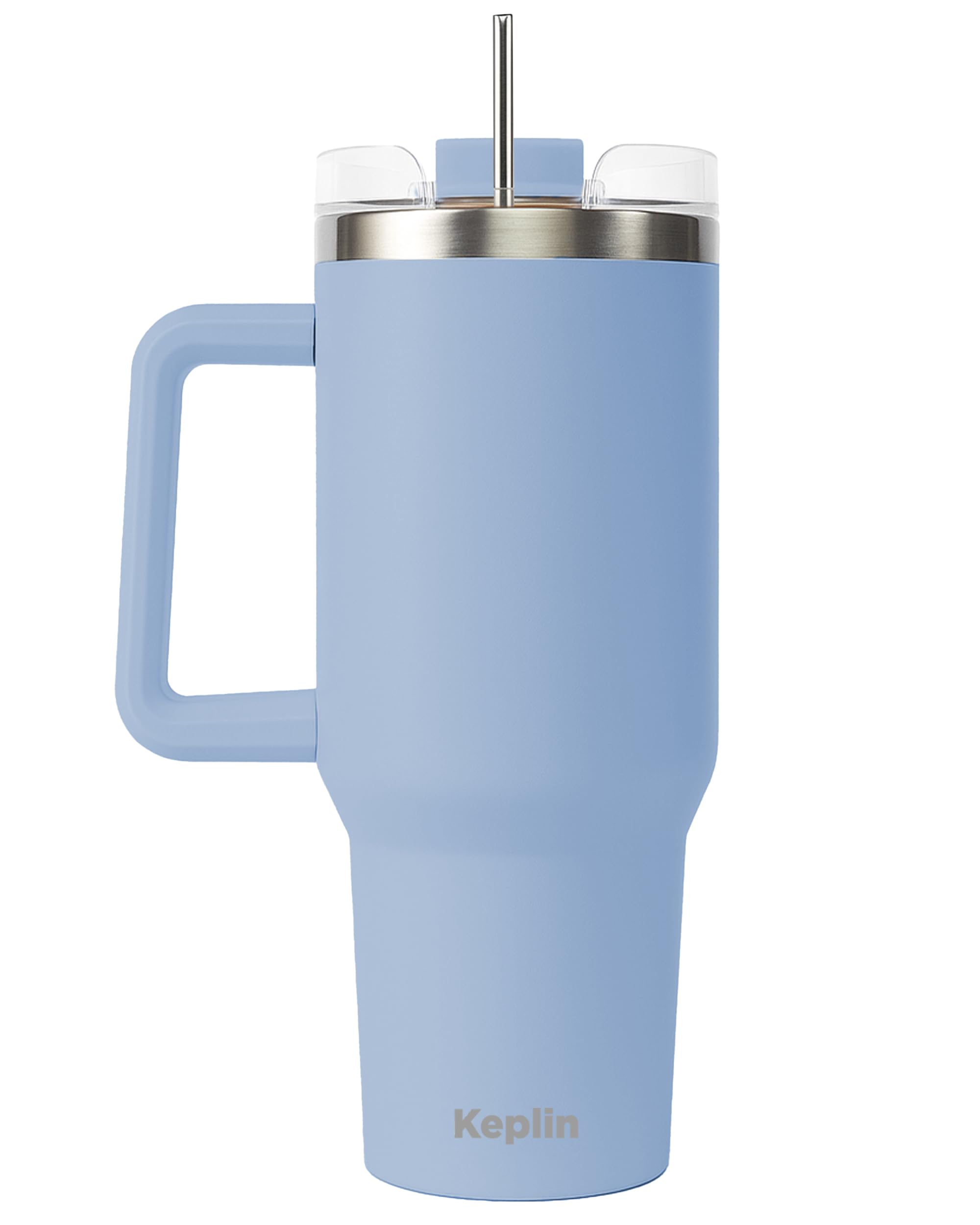 Keplin Light Blue 40 Oz / 1200 Ml Insulated Travel Tumbler – Double Wall Stainless Steel Cup With Leak-Proof Lid, Thermal Flask Keeps Drinks Hot & Cold, Dishwasher Safe, Fits Car Cup Holders
