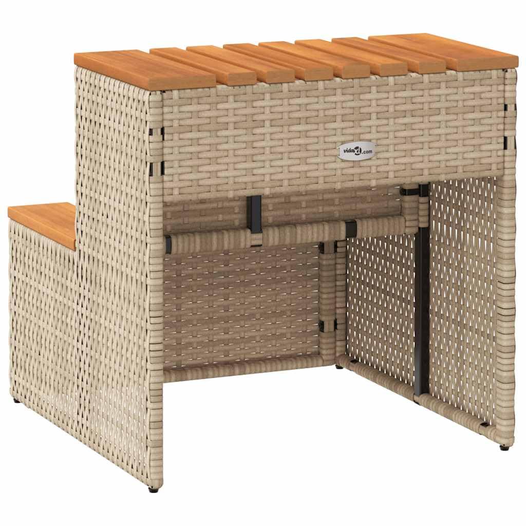 Hottub-ombouw poly rattan massief acaciahout grijs