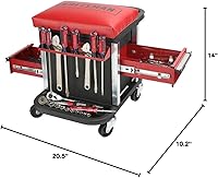 Vista 2 de Asiento de cofre de herramientas con ruedas para garaje (herramientas no incluidas)