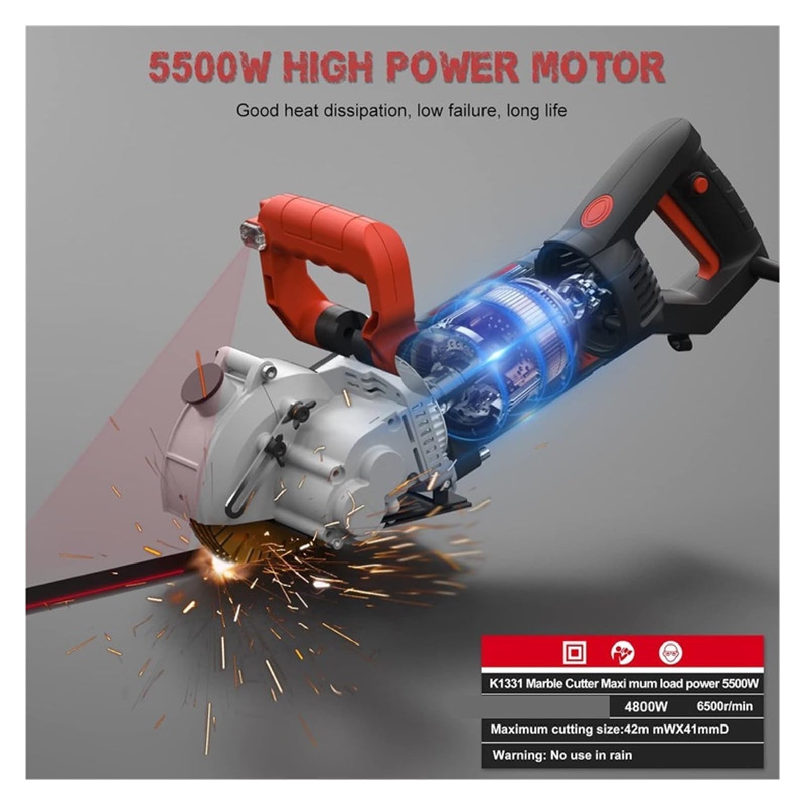 4,8 KW, 6200 Obr./min, Frezarka Do Ścian, Betonu, Elektryczna Rowków Bezszwowa, Tarcza Piły Tarczowej 133 Mm PotężNy