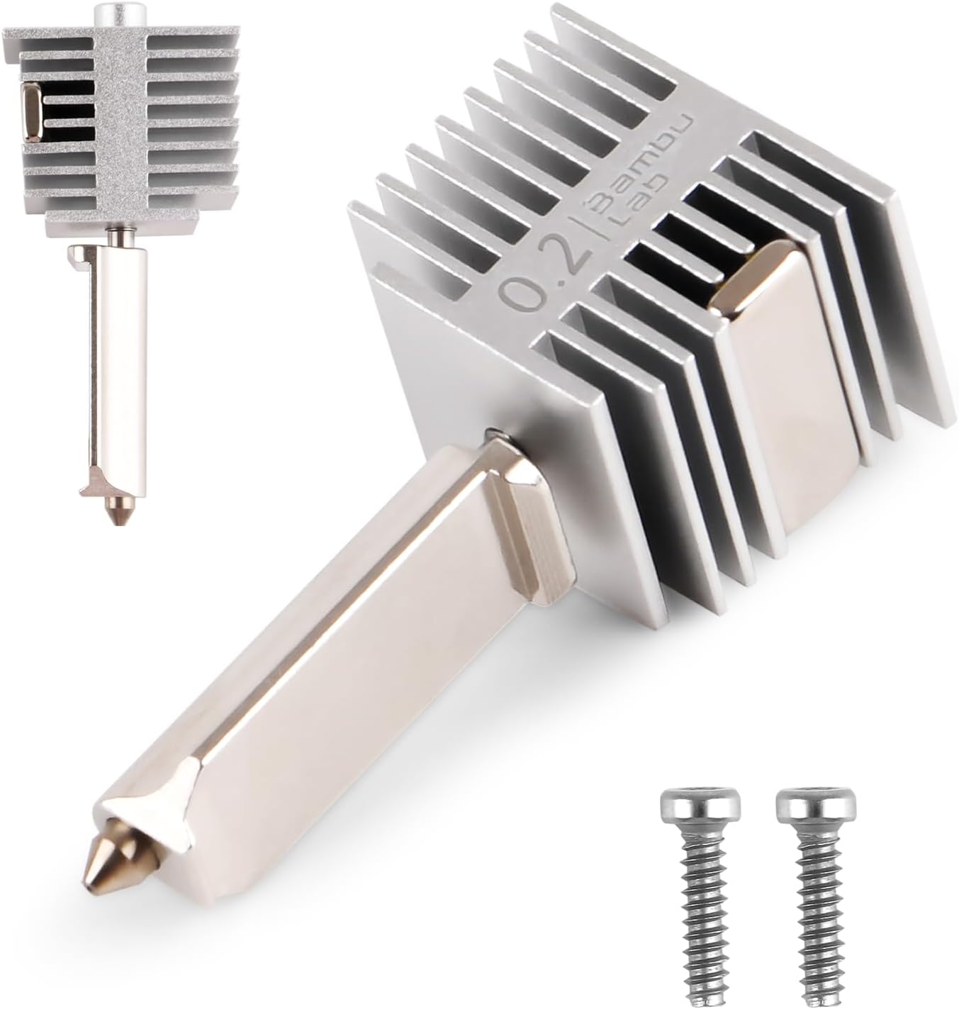 Bamboo lab Original 3D Pirnter High Temperature, High Speed Stainless Steel Hotend with Heating Block for Bambu LAB A1,A1MINI 0.2MM Nozzle