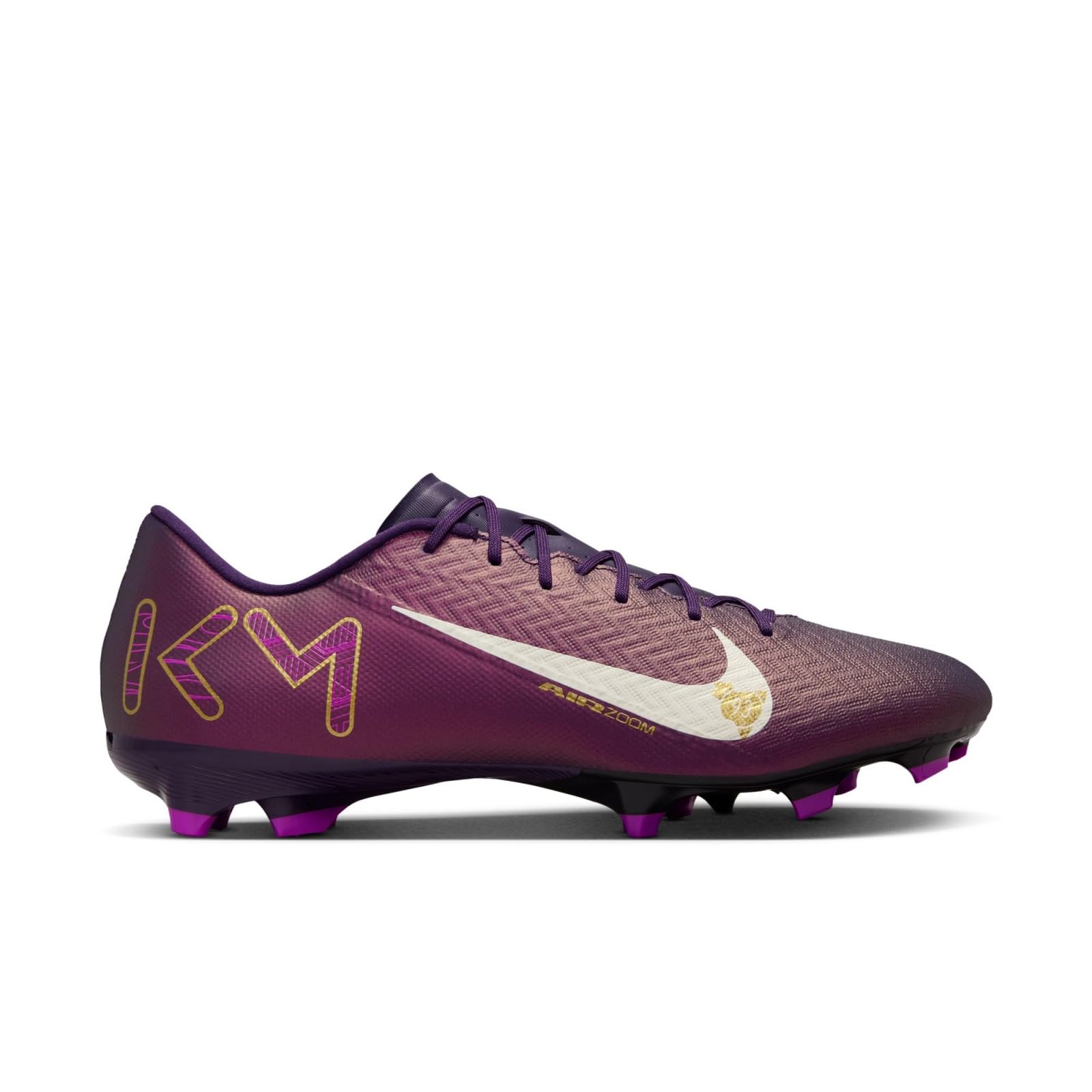 Nike Mercurial Vapor 16 Academy Kylian Mbappe MG Low-Top Soccer Cleats (FQ8377-500, Grand Purple/Pale Ivory) Size 7.5