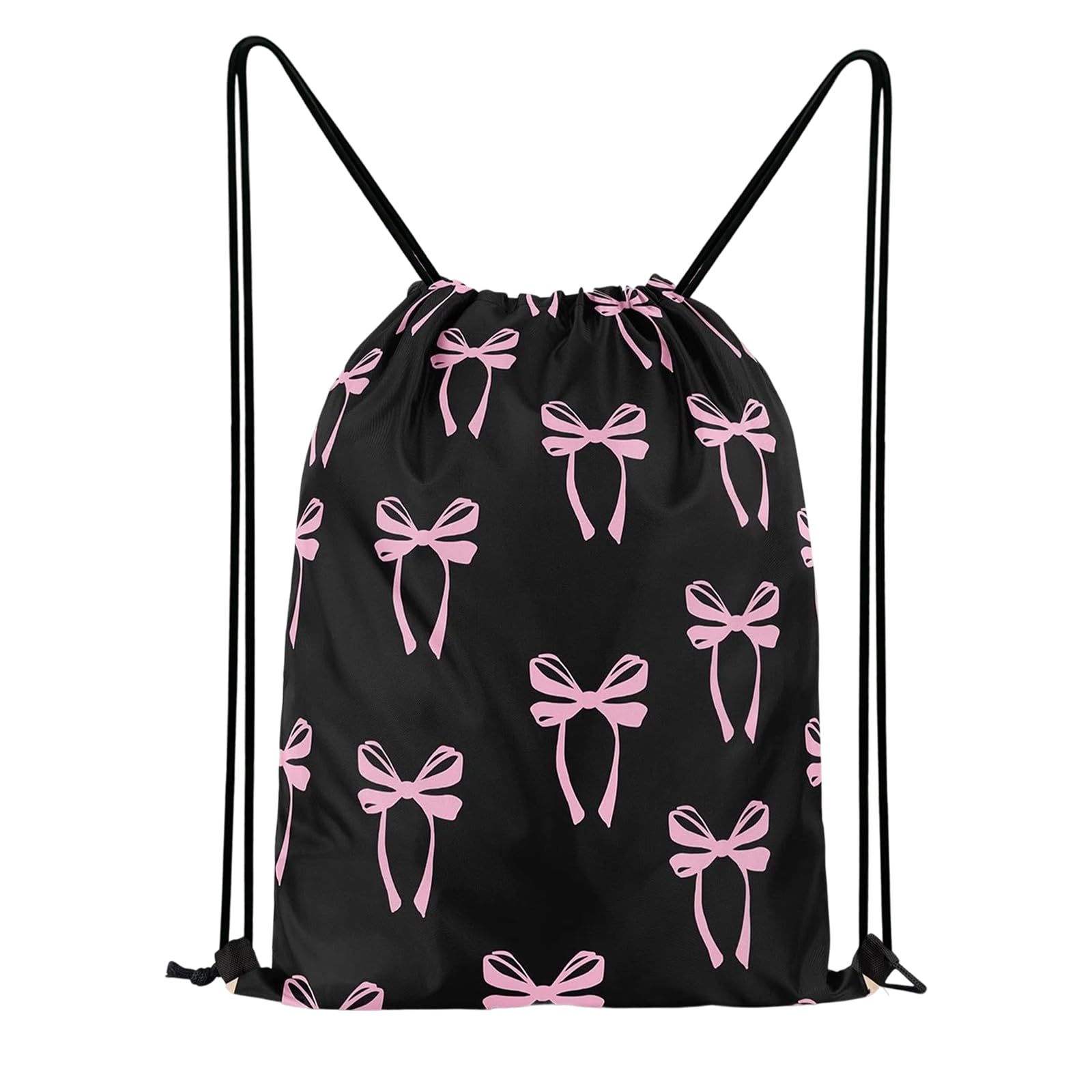 VOYANTE Bow Drawstring Bags, PE Bags, Girls Swimming Bag for Kids, Lightweight Waterproof Draw String Bag Gym for Swim Gear, Shoes, Yoga, Travel Storage, Bow Gifts for Women Girls Kids