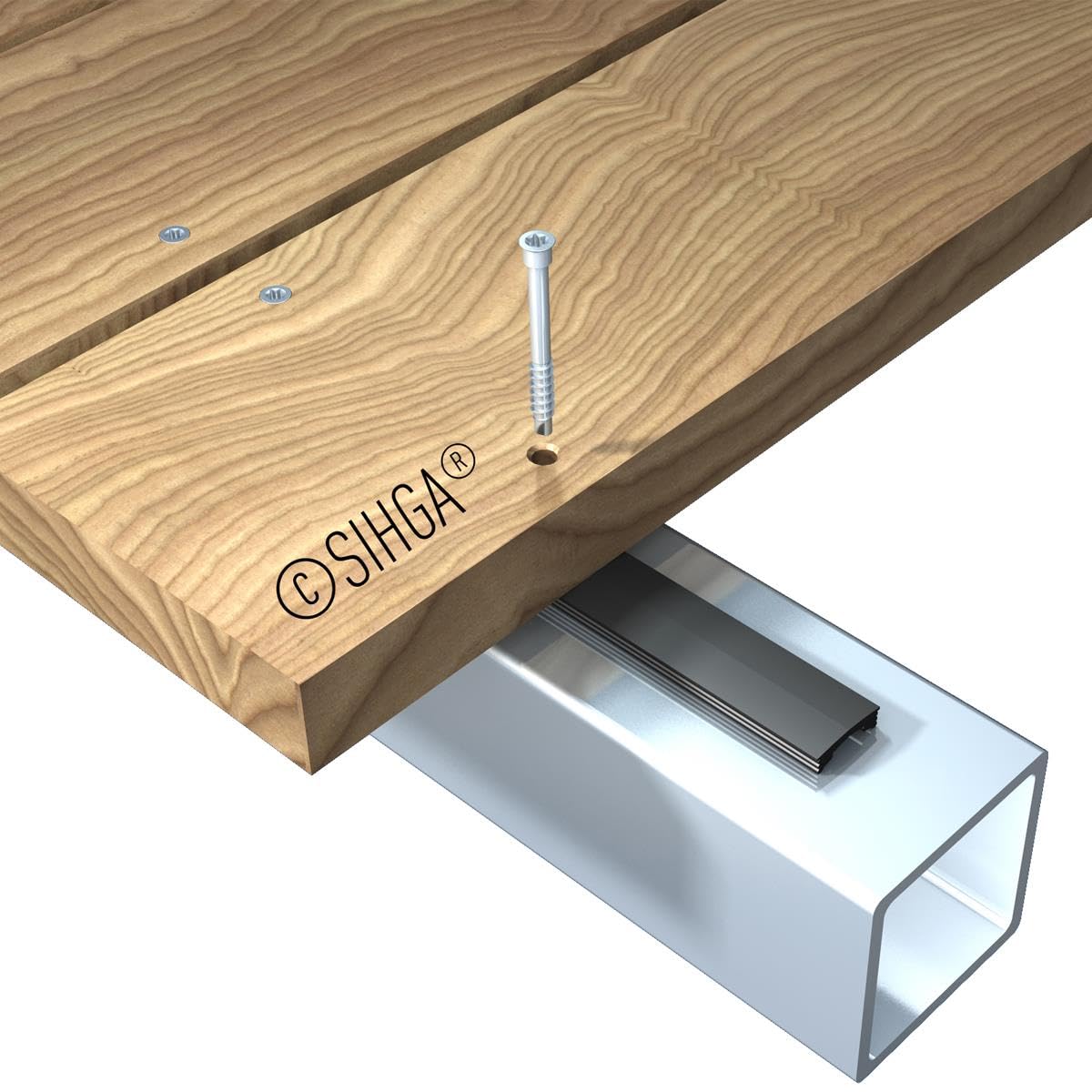 Alu-BohrFix | Edelstahl rostfrei, TX 25 | Terrassenschrauben für Alu-UK Inhalt 200 Stück, Größe 5,5 x 46 mm