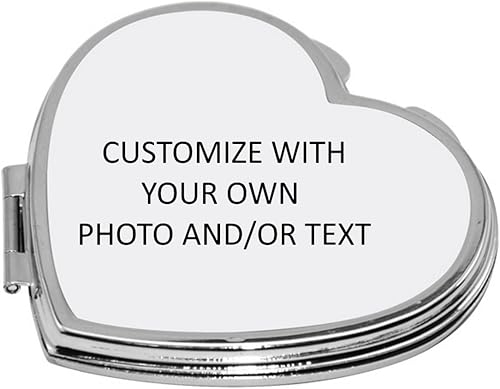 Haz tu propio espejo  Espejo de maquillaje compacto personalizado con foto y texto, bolsillo de acero inoxidable, mini espejo de viaje personal,