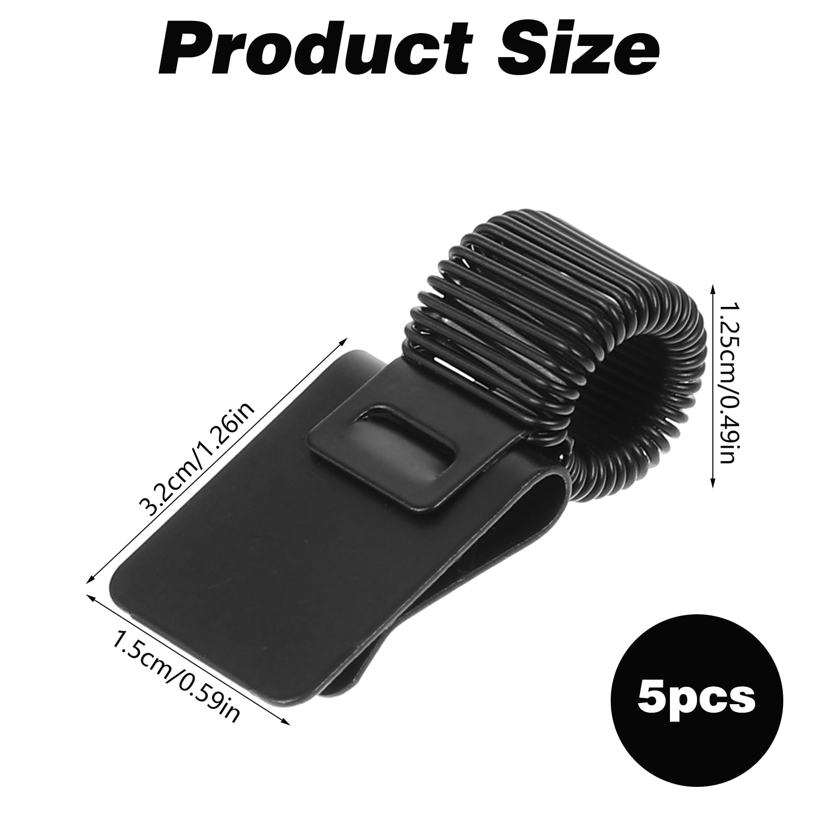 ZEYIYER 5 PCS Pen Holder for Notebook Black Pen Loop Clip, Adjustable Spring Metal Pen Holder Clip for Clipboard Notebook - Image 2