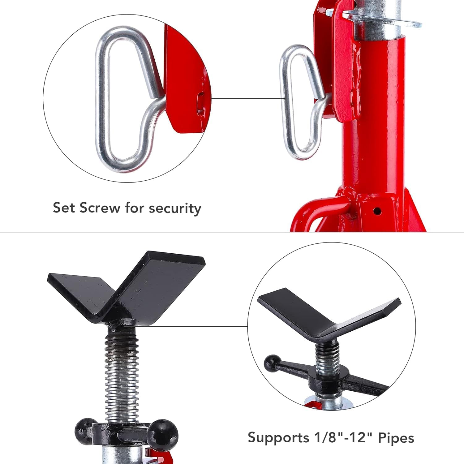 Höhenverstellbarer V-Kopf Rohrständer 2er Set – Klappbar & tragbar – 61–132 cm, Tragkraft 1134 kg, robust aus Kohlenstoffstahl – Für Werkstatt, Fahrzeugreparatur & Baustelle