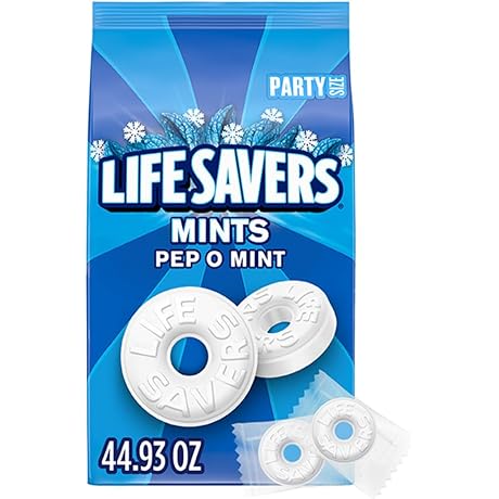 LIFE SAVERS Pep-O-Mint Breath Mint Bulk Hard Candy Party Size