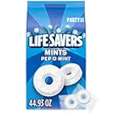 LIFE SAVERS Pep-O-Mint Peppermint Hard Candy Individually Wrapped, Party Size Bulk Hard Candy, 44.93 oz Bag