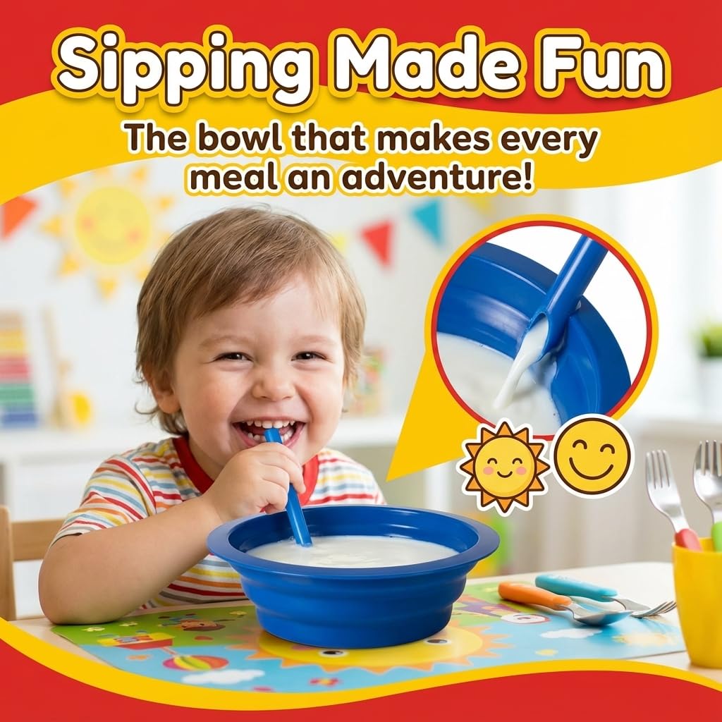 Kids Cereal Bowls with Straws - 6 Pack -5