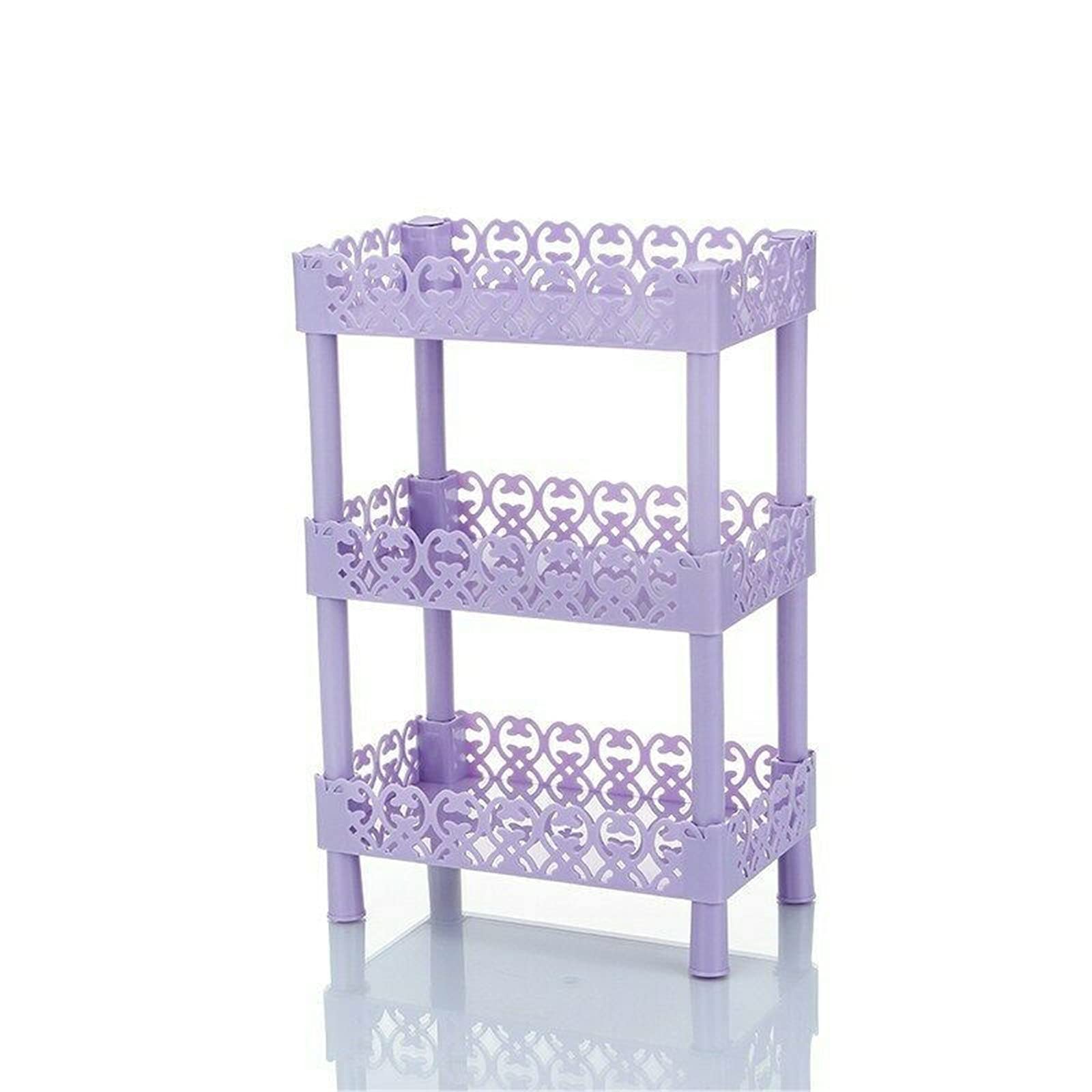 3 Tier Corner Caddy Shelf Storage Rack Organizer Plastic Shower Corner Basket Purple Square
