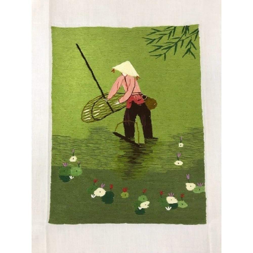 Amazon.co.jp: 【SALE 10%OFF】ベトナム 刺繍絵 全面手刺繍 刺繍画