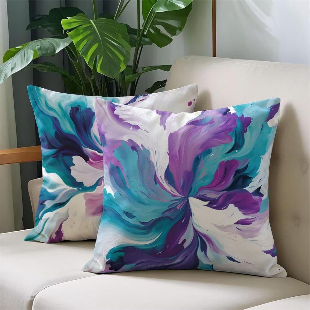 Aksamitna poszewka na poduszkę 60 x 60 cm, zestaw 2 szt., poduszki dekoracyjne, abstrakcyjne, skandynawskie, dekoracyjne, kolorowe poduszki na sofę, sofę, krzesło, łóżko (IU173)