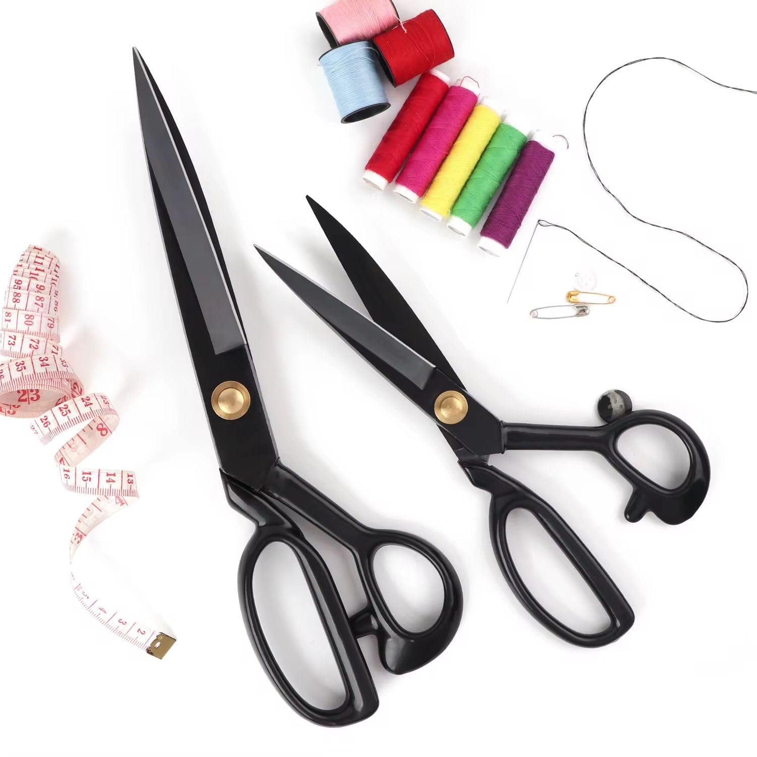 CRAFT IT Tailoring Scissor 9 Inches for cloth cutting with Sharp Precision Blades | Professional Shears for Tailoring with High Carbon Steel (1 Scissor+1 seam Ripper+1 cutter+1 Measure Tape)