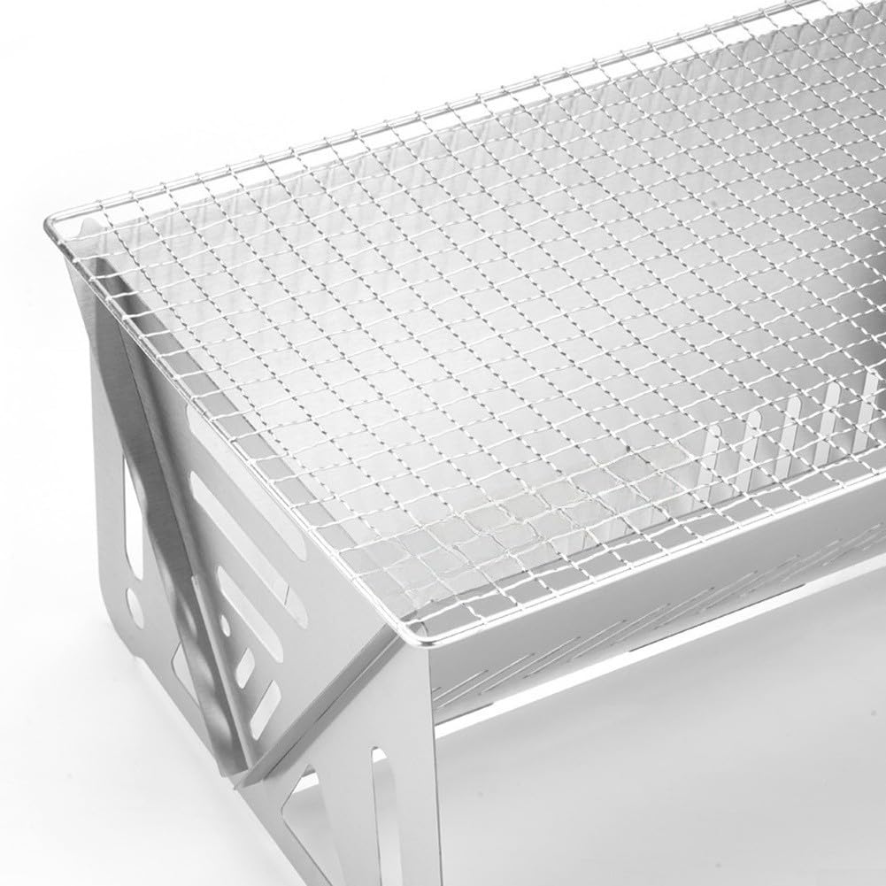 Przenośny grill kempingowy ze stali nierdzewnej składany grill na zewnątrz, kompaktowy mini grill na pikniki i tailgating lekki i idealny do podróży i użytku na podwórku
