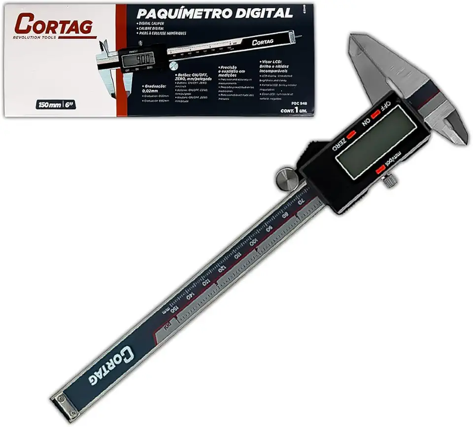 Paquímetro Digital De Metal Com Estojo Universal Para Mecânico, Engenheiro Cortag Paquímetro - Prata