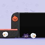 PlayVital Thumb Grips for Nintendo Switch 2 | Silicone Joystick Caps (6-Pack) - Cute Accessories Analog Stick Covers for Joycon 2 - Halloween Pumpkin Bat with Spooky Ghost