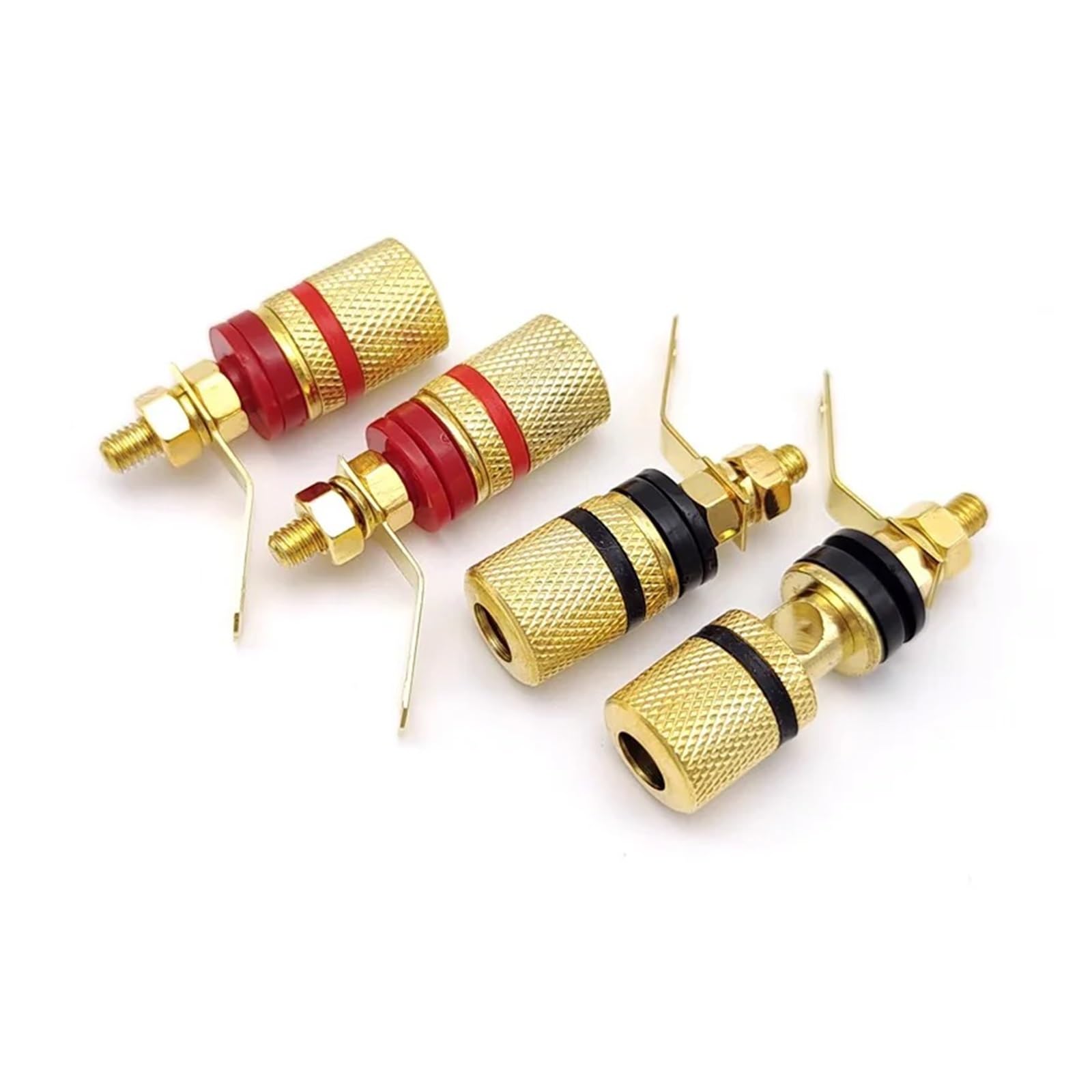 Connettore terminale audio for terminale altoparlante Binding Post placcato oro da 20 pezzi da 4 mm(20 Black)