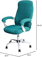 Vista 8 de FORCHEER Funda para Silla de Oficina Repelente al Agua de Jacquard con Respaldo Giratoria Extraíble Elástica Universal para Silla de Computadora