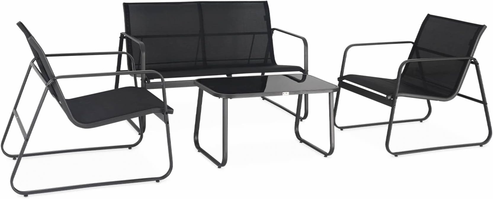 Alice's Garden GartenmöbelSet aus Metall und Textilene Silvi für 4