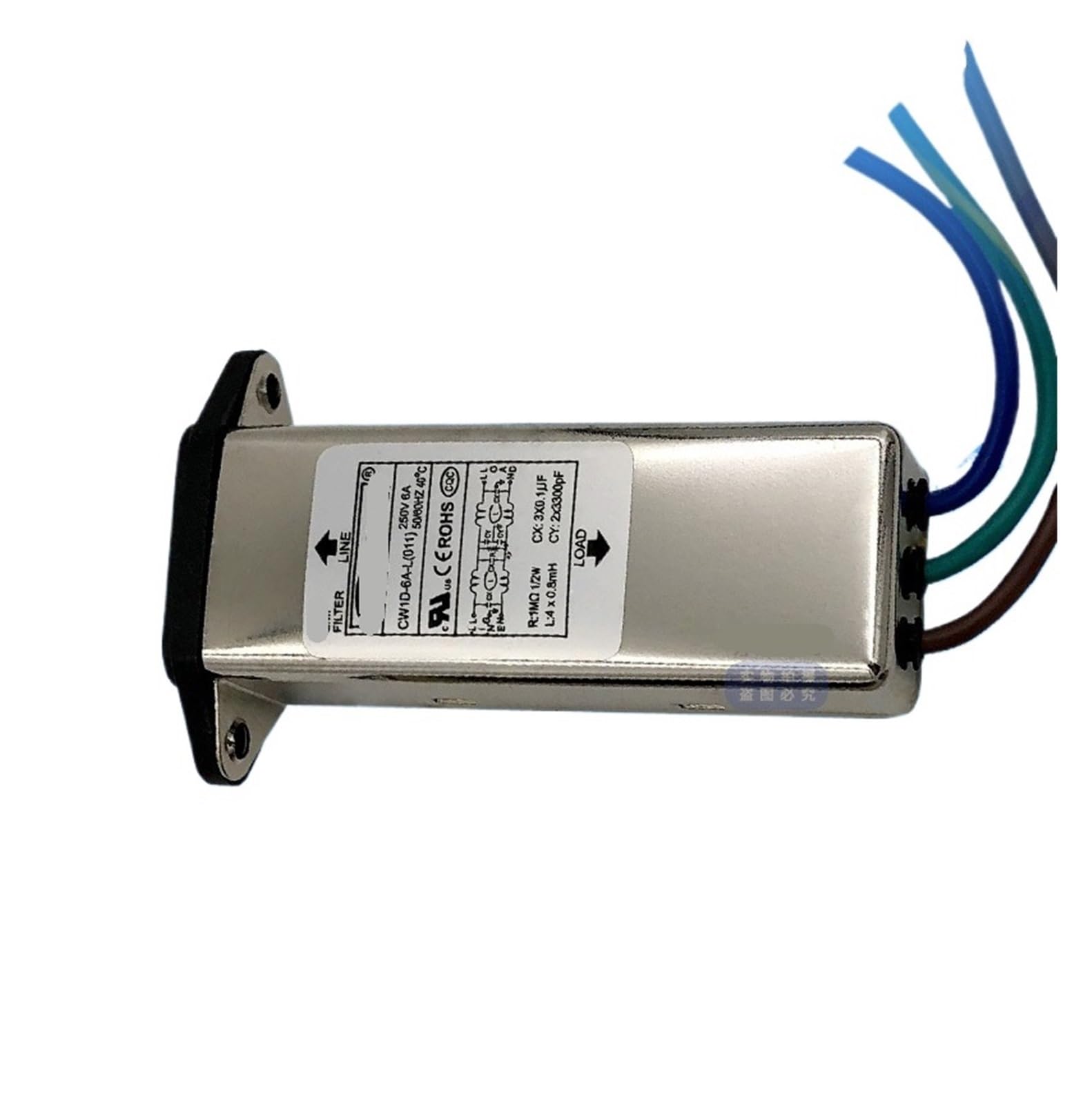 Filtro de potencia monofásico CW1D-6A-L para toma de corriente CA 220V