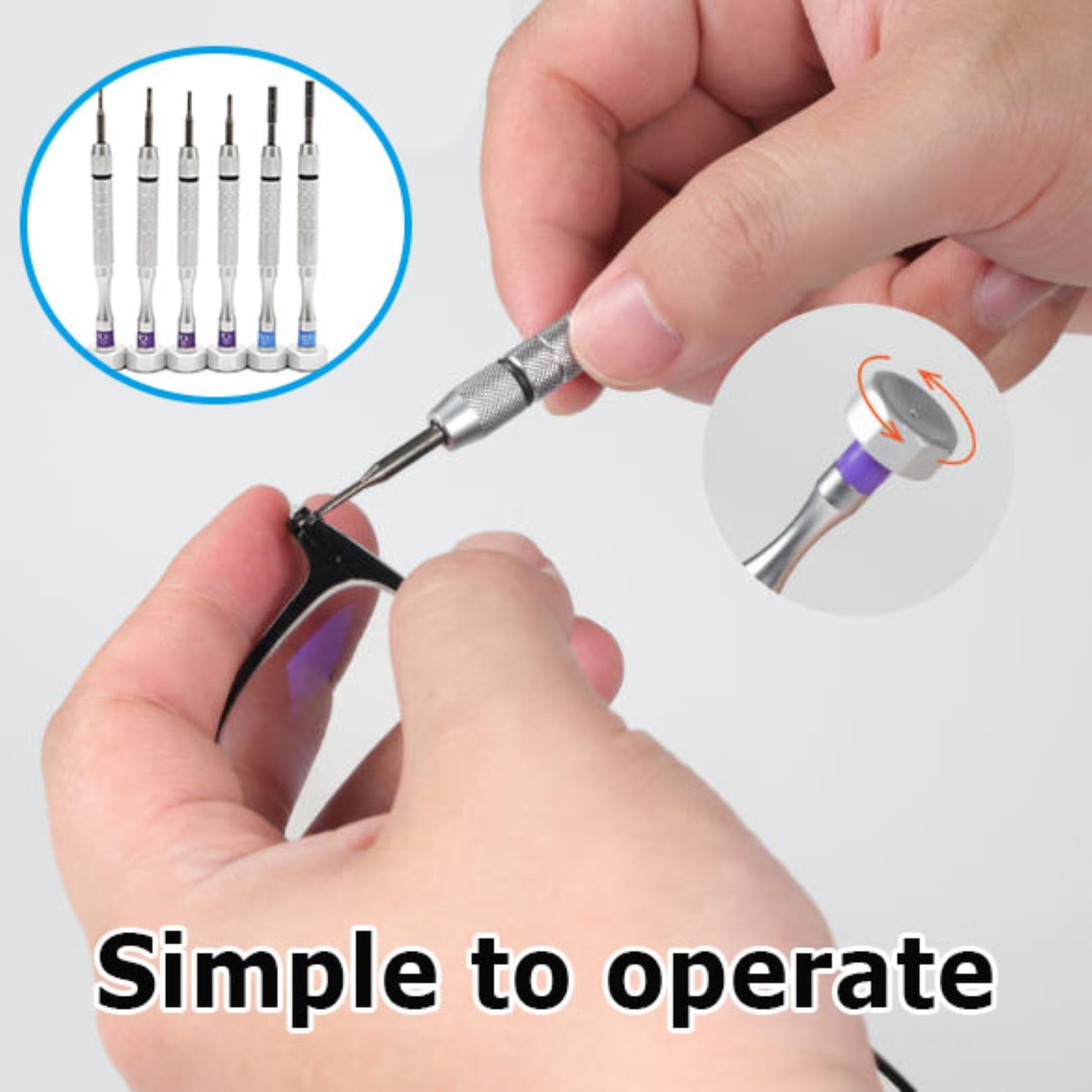 Kit di riparazione per occhiali, 16 utensili in acciaio inox, 8 pinze e 6 cacciaviti, pinzette di precisione e uncinetto per la manutenzione degli occhiali