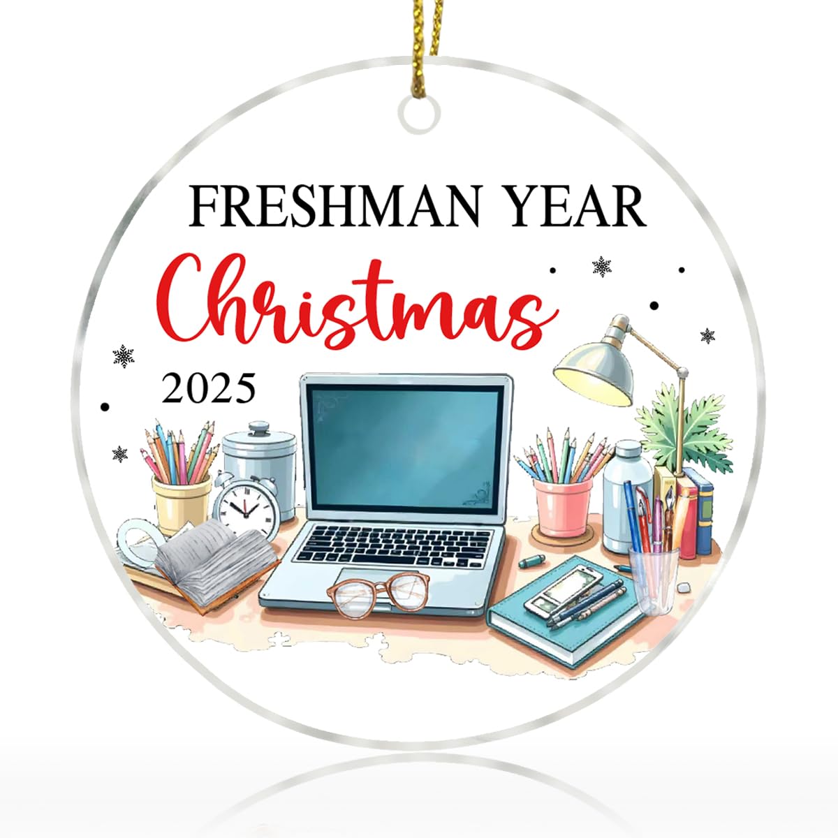 Ornement de première année universitaire 2025 souvenir de Noël pour étudiant