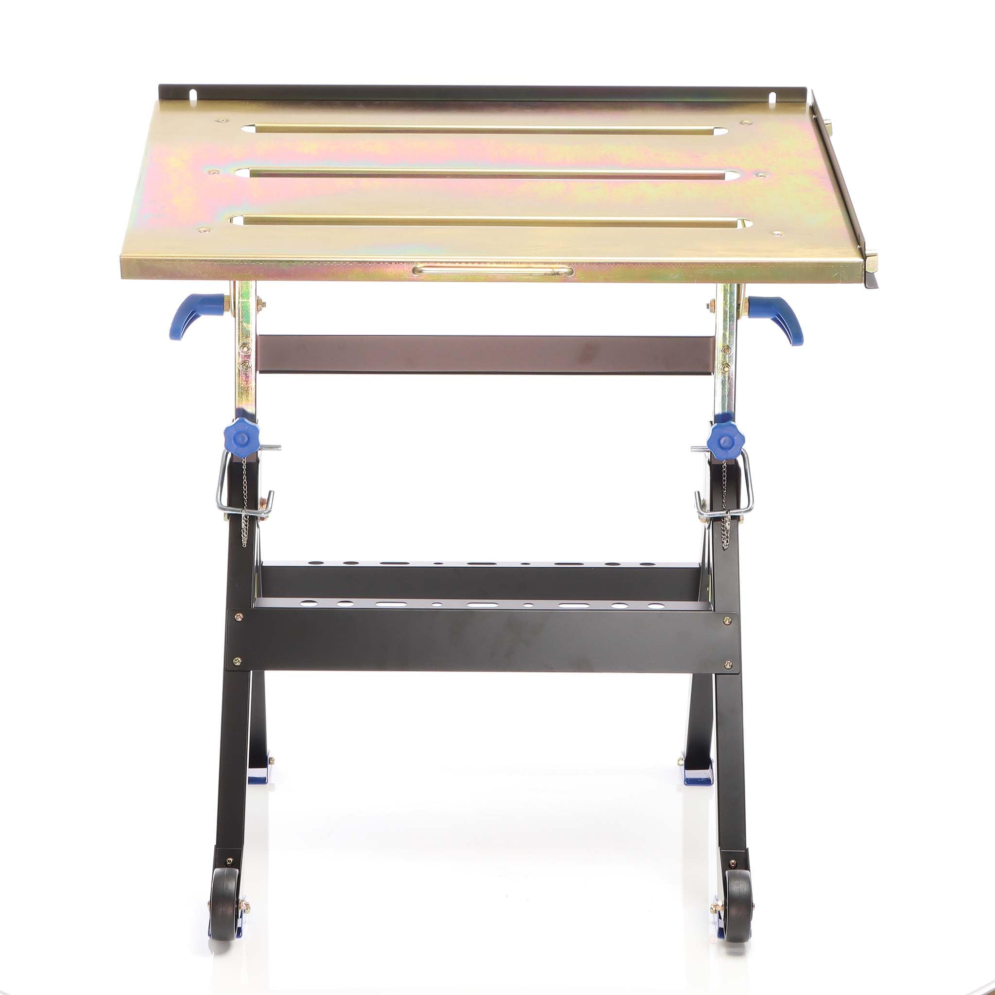 XPOtool Banco saldatura pieghevole max 150 kg, carrello regolabile in altezza 735-860 mm, inclinabile fino a 90°