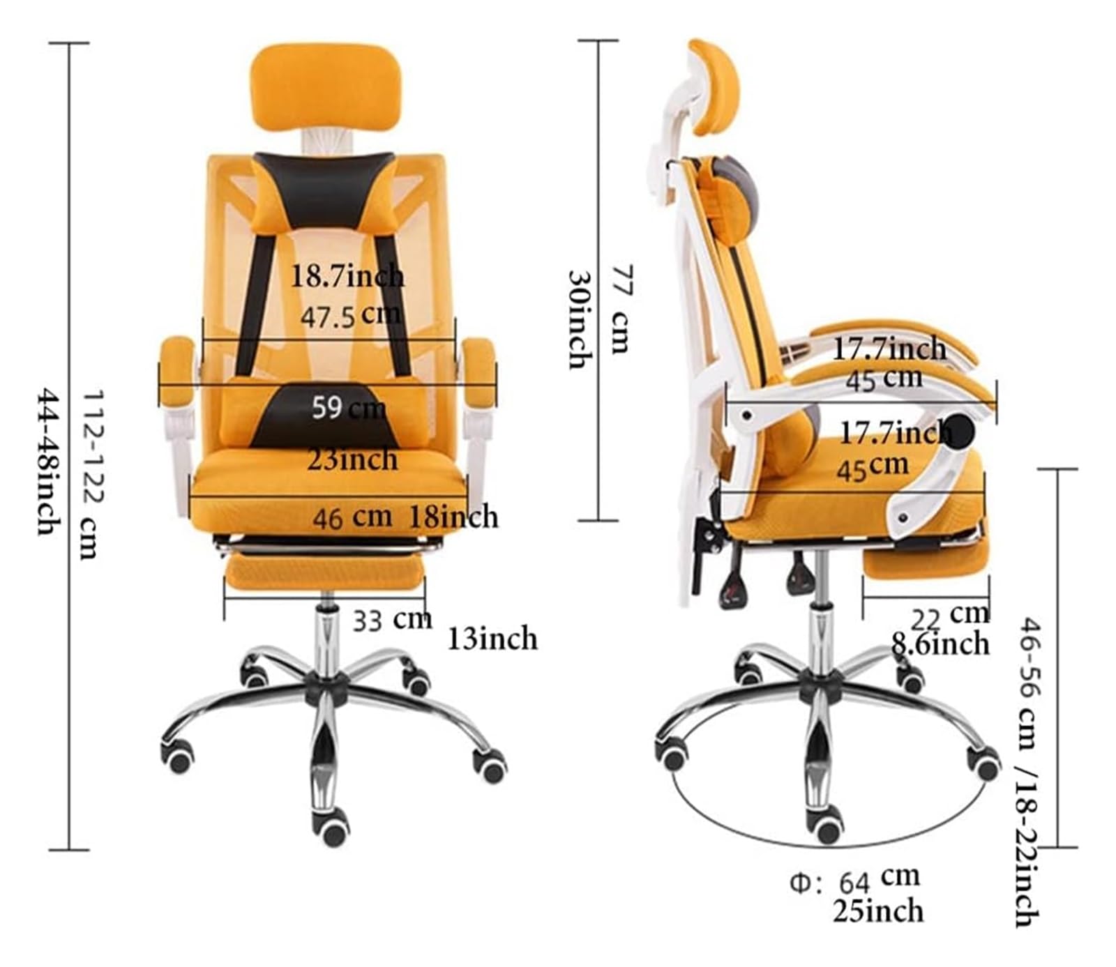 Krzesło biurowe z podnóżkiem, ergonomiczne krzesło biurowe z siatki, podparcie lędźwiowe, krzesło komputerowe z regulowanym zagłówkiem, obrotowy fotel roboczy, regulowany fotel