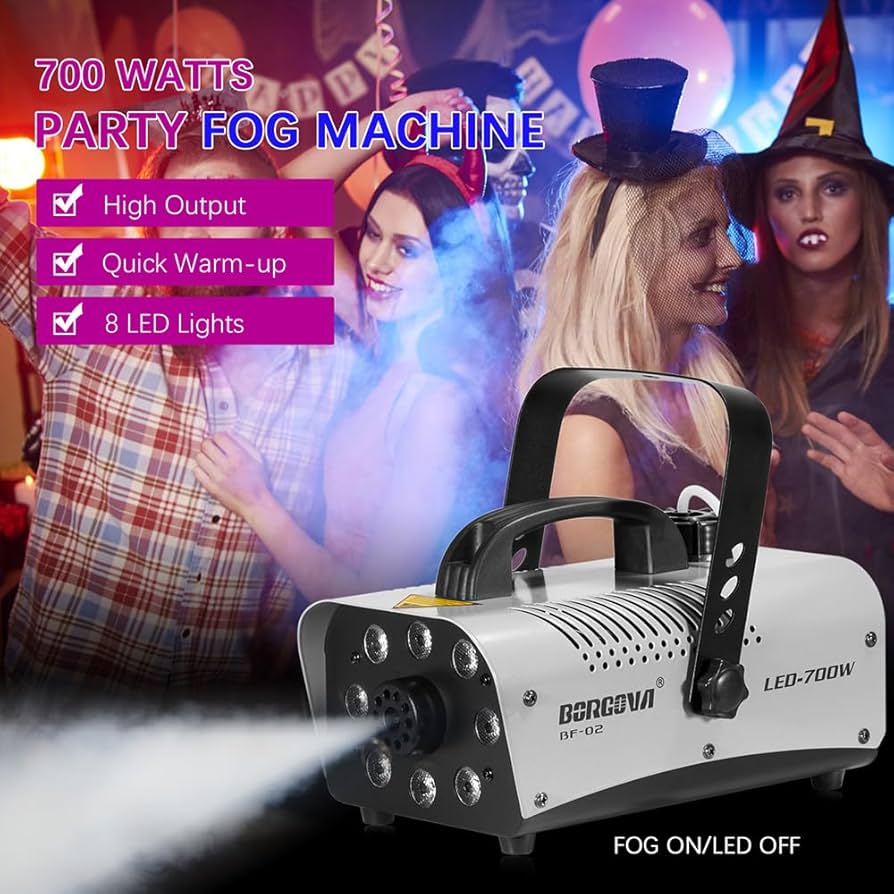 Amazon.com: Fog Machine 700W with 8 LED Par Lights, Wireless