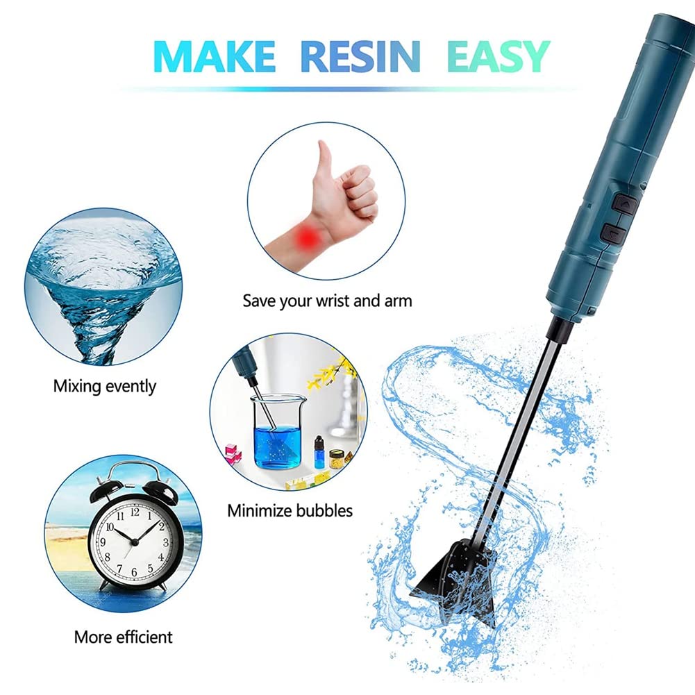 WAEKIYTL Electric Resin Mixer, Handheld Rechargeable Epoxy Mixer For Minimizing