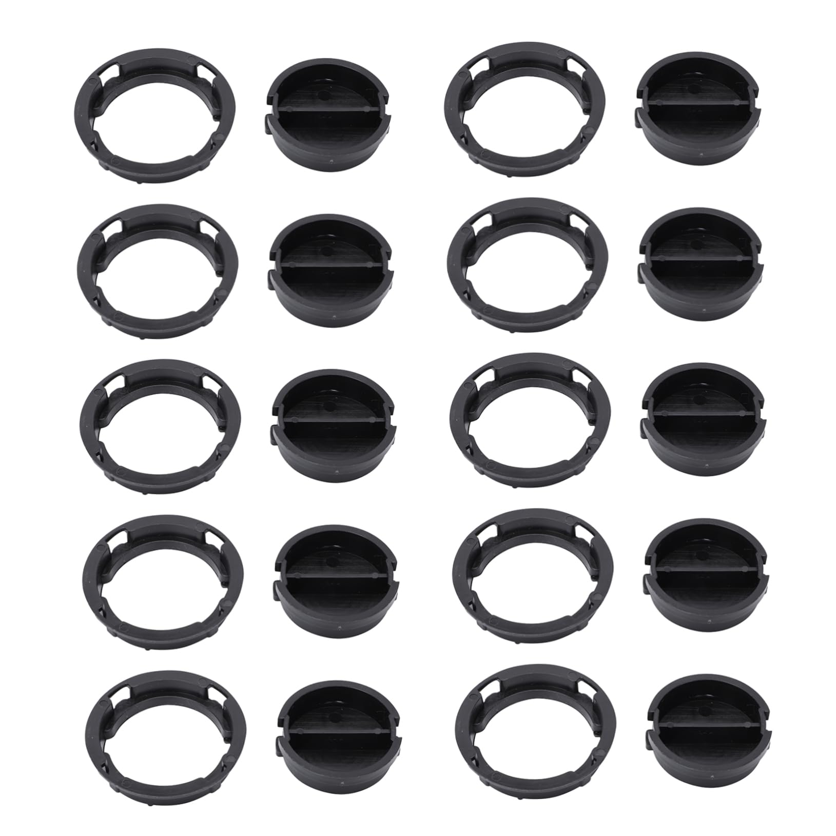 HOUDERCO 50Pcs Black Closure Plugs for Piggy Banks and Plaster Dolls Durable Plastic Stoppers for Coin Savings Fit Inserts for Deposit Boxes and Figurines