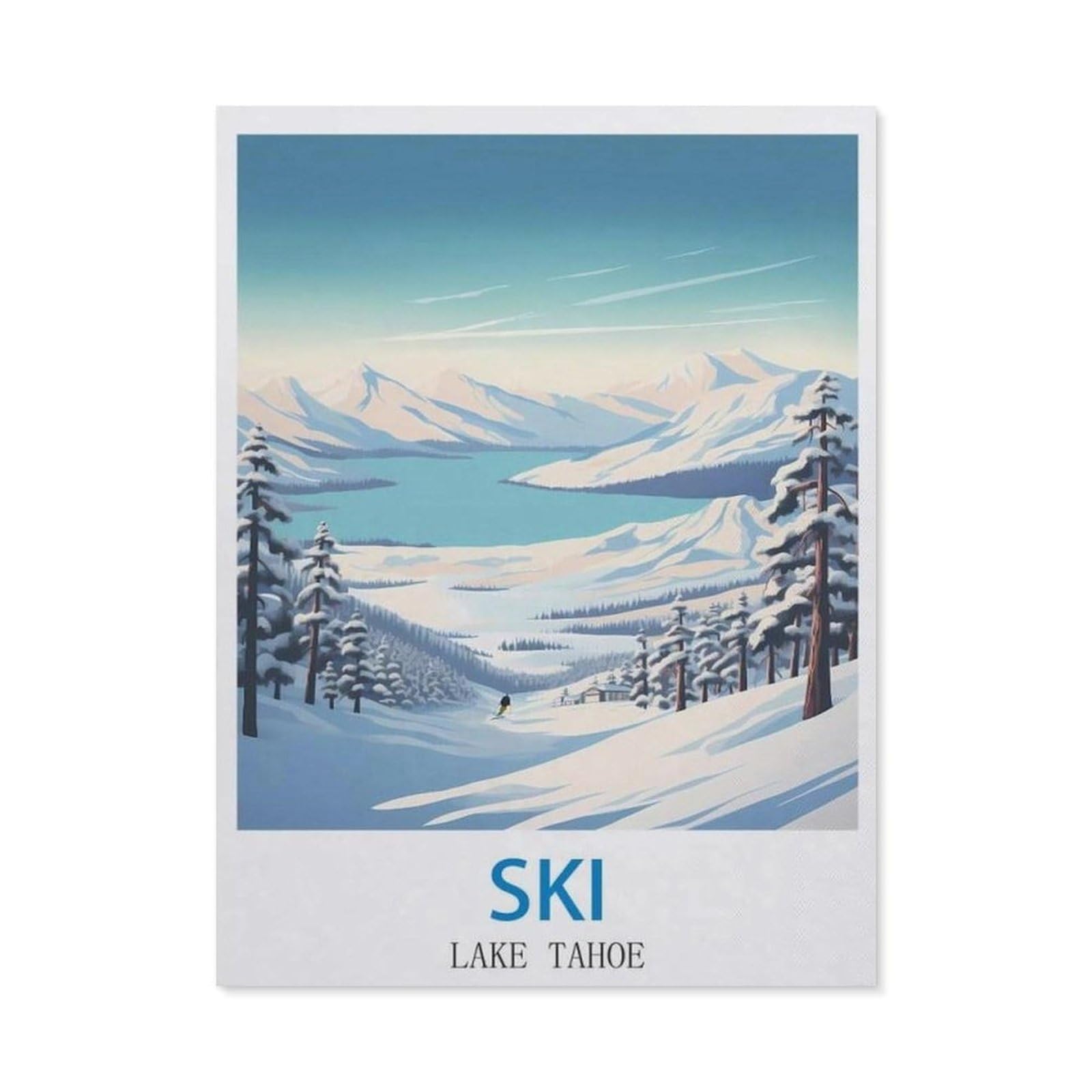 BEAYODKP DIY Diamond Painting，Ski Lake Tahoe（40x50cm）